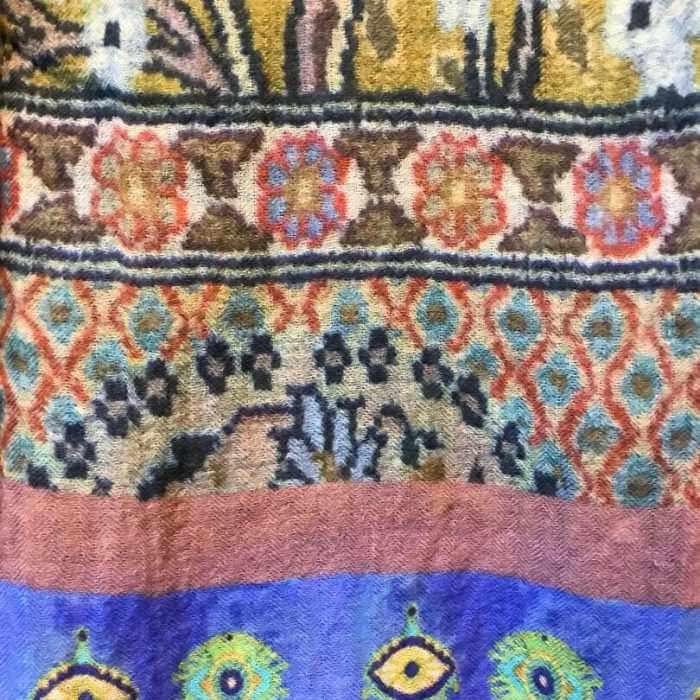 Soft wool scart suggesting an antique tapestry in colour and design. 70x190cm £64