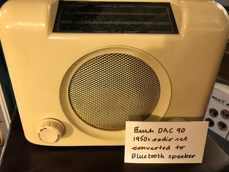 Rare cream bakelite Bush radio converted to Bluetooth speaker £220