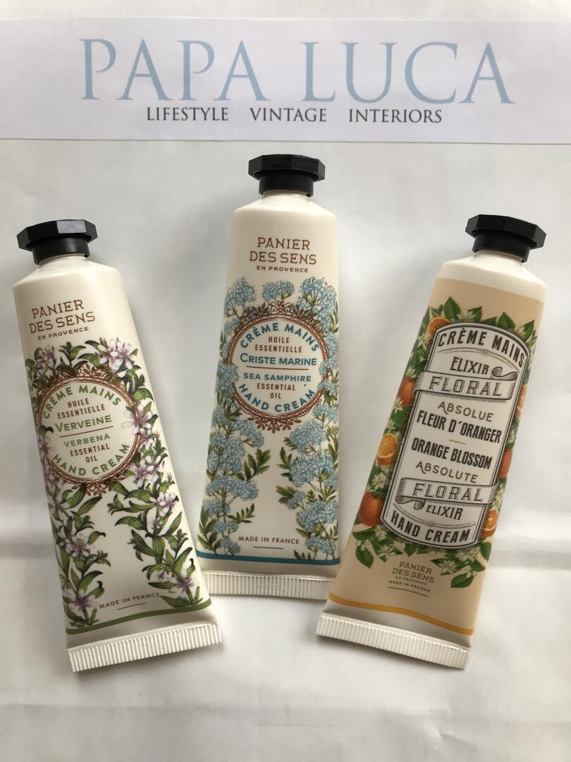 Individual hand creams with shea butter. Fragrances matching the Eau de Toilettes: Verbena, Sea Samphire, Orange Blossom. £9 each