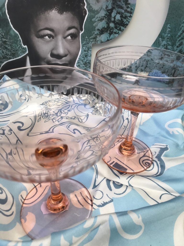 New rose crystal cocktail glasses