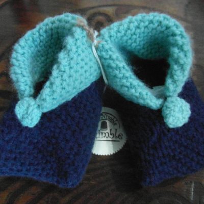 Knitted woollen booties