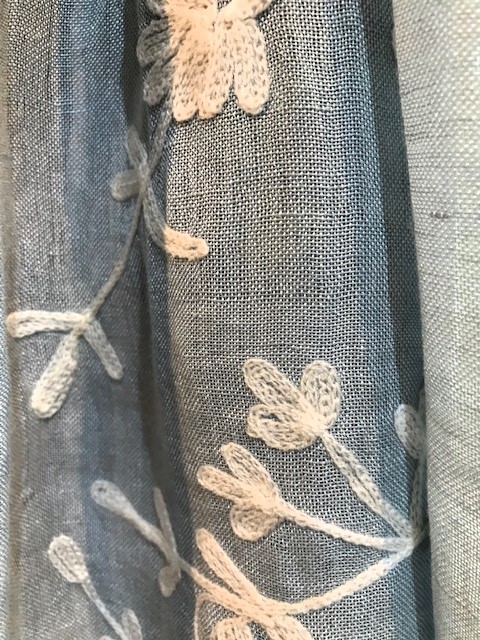 Embroidered linen shawl £80